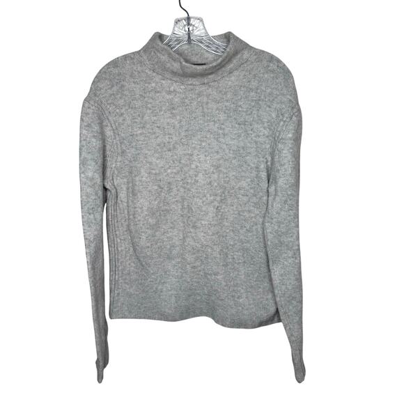 Point Sur L Gray Mock Neck Sweater Merino Wool Alpaca Blend Soft Cozy Knit - Picture 1 of 7